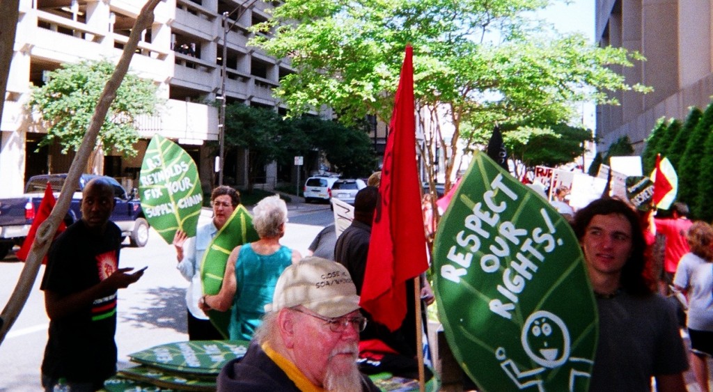 Demonstrators at RAI Shareholder Meeting